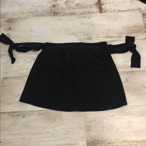 Strapless tie black shirt NWOT